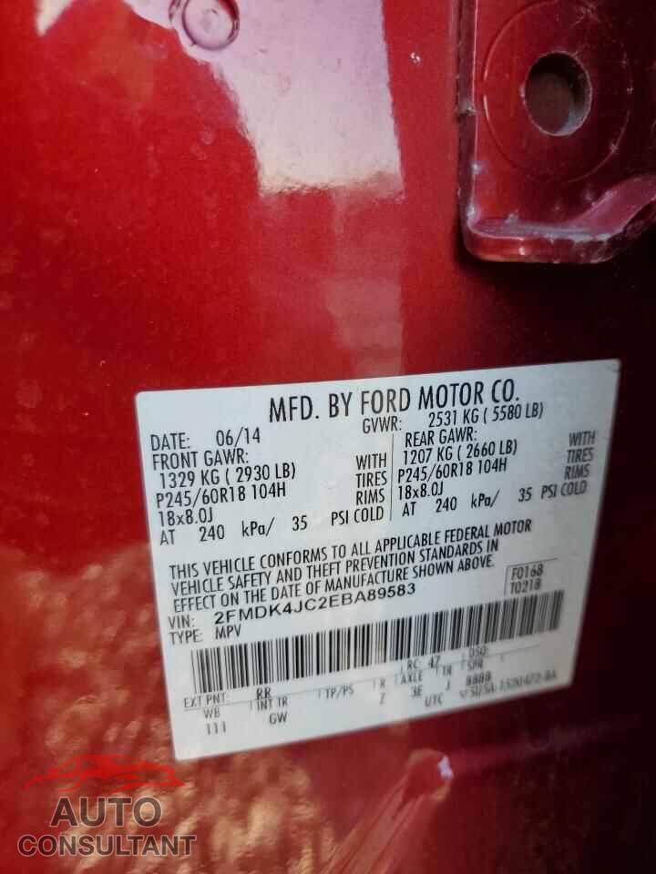 FORD EDGE 2014 - 2FMDK4JC2EBA89583