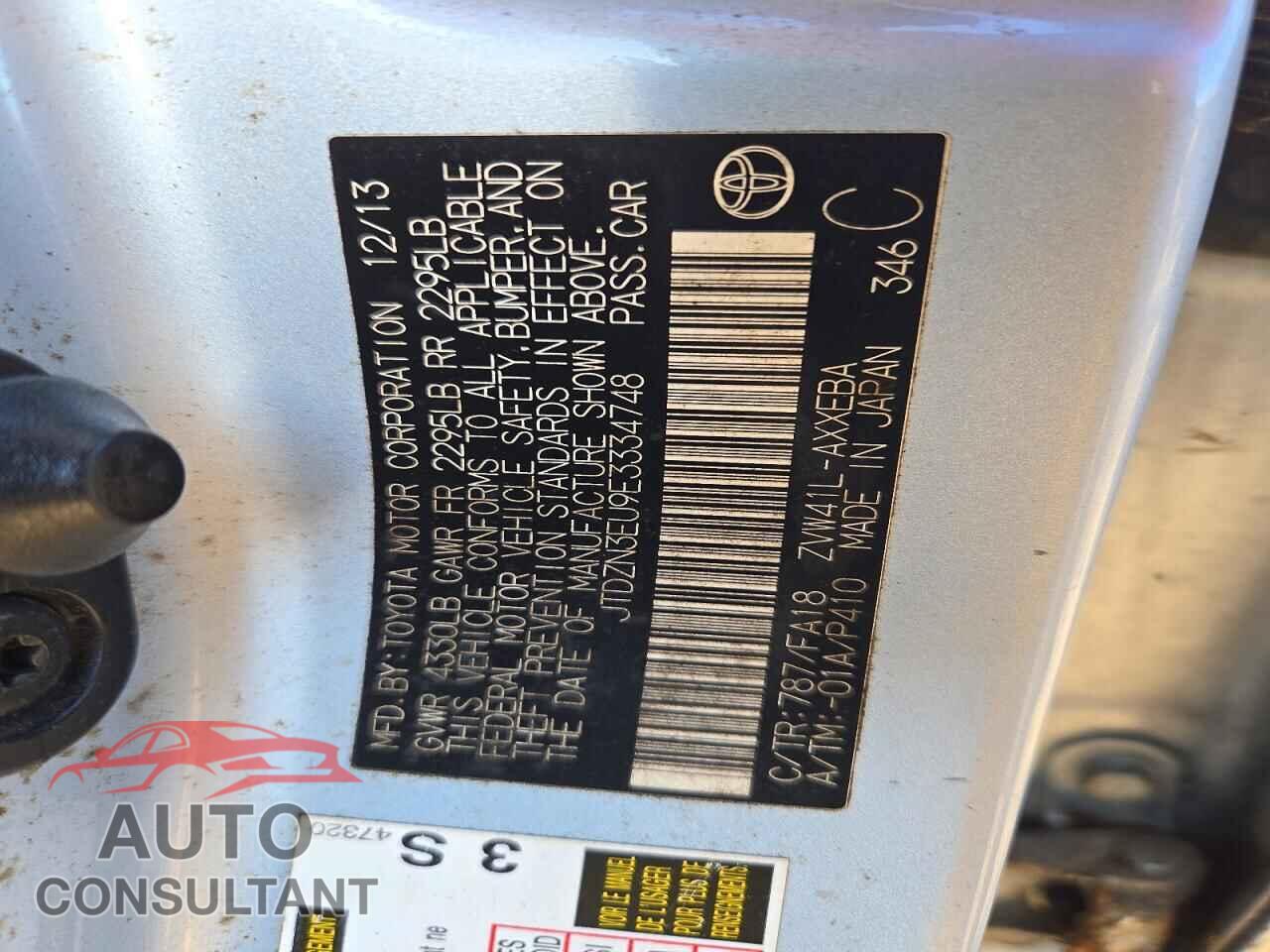 TOYOTA PRIUS 2014 - JTDZN3EU9E3334748