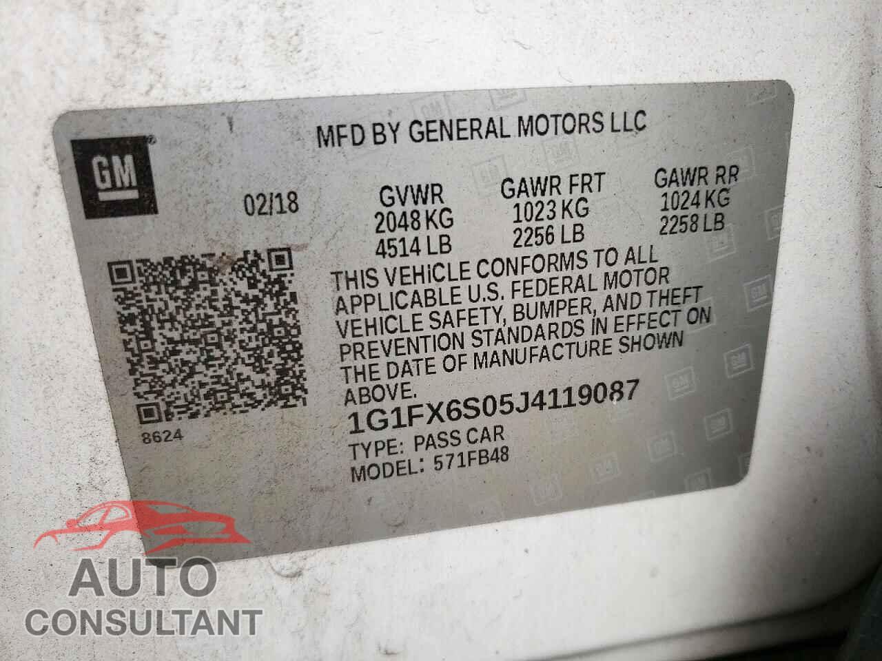 CHEVROLET BOLT 2018 - 1G1FX6S05J4119087