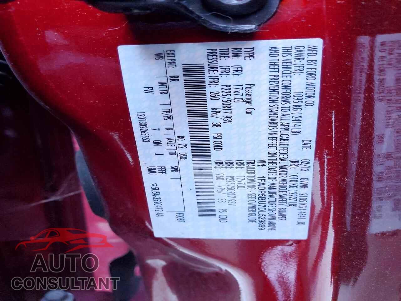 FORD CMAX 2013 - 1FADP5BU7DL529899