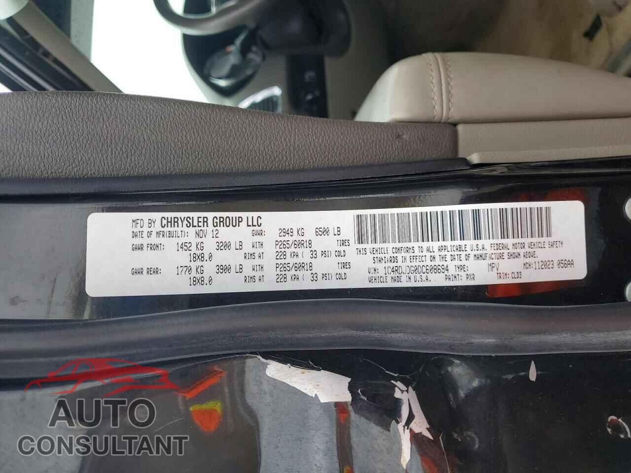 DODGE DURANGO 2013 - 1C4RDJDG0DC608694