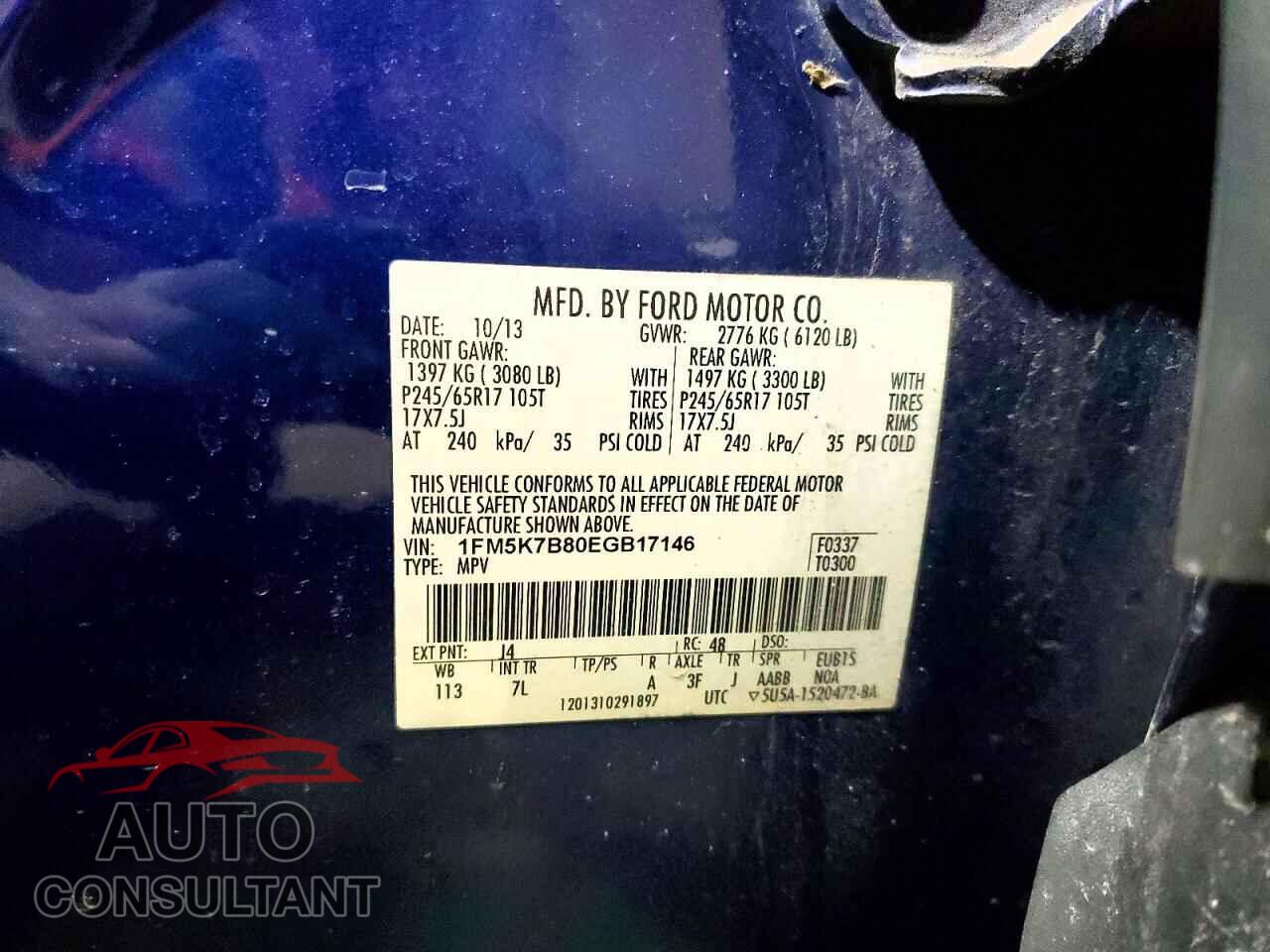 FORD EXPLORER 2014 - 1FM5K7B80EGB17146