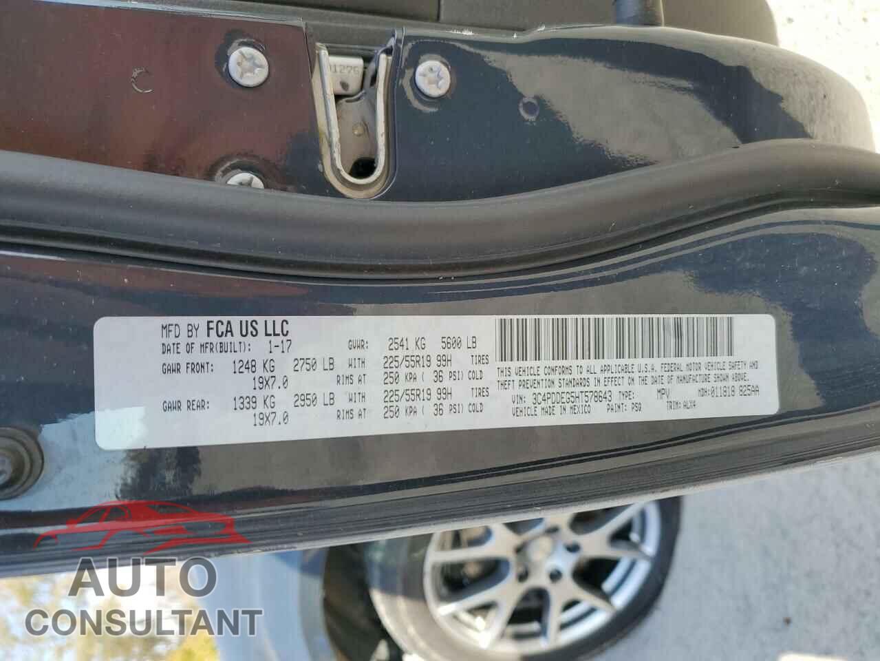 DODGE JOURNEY 2017 - 3C4PDDEG5HT578643