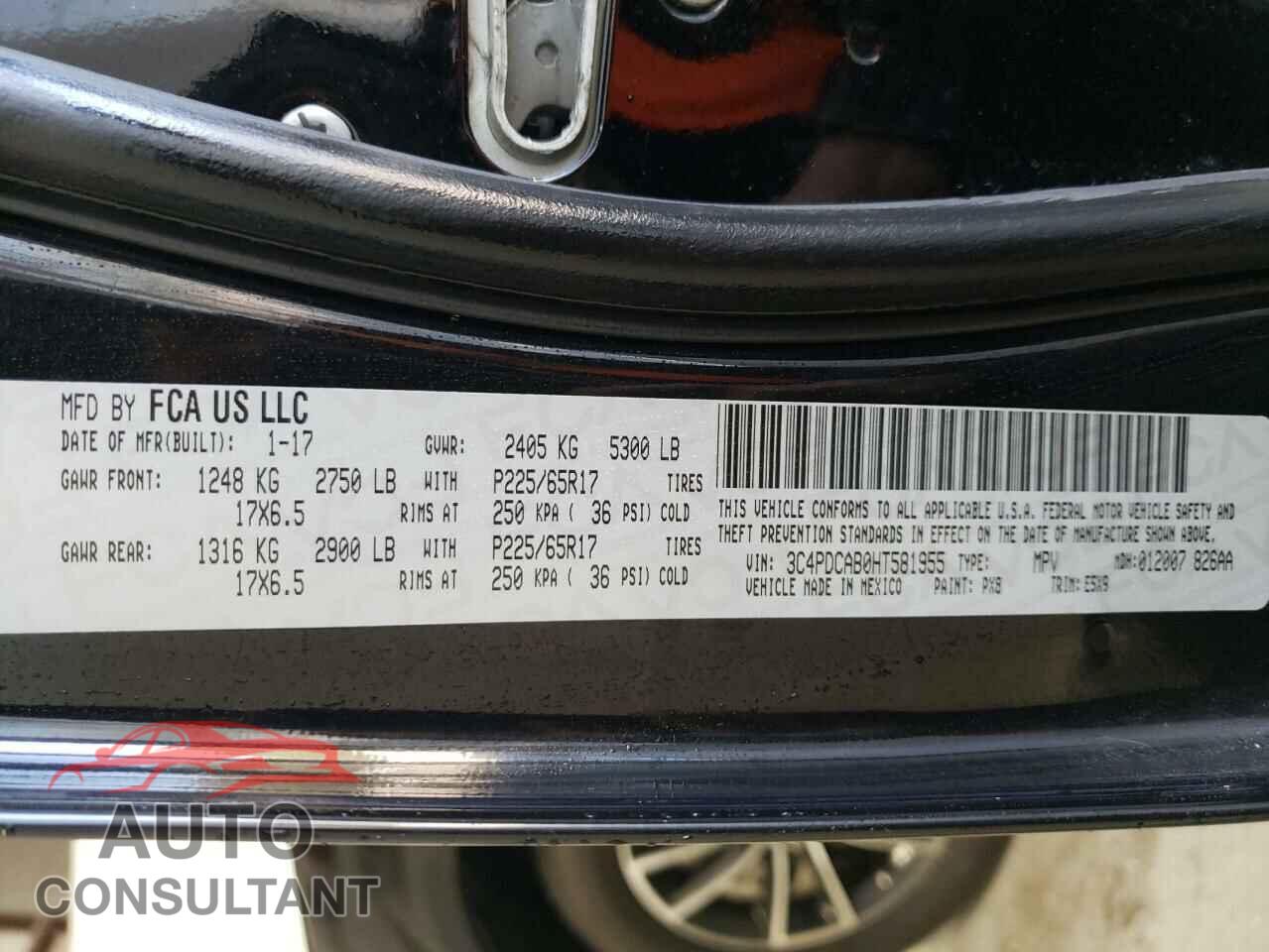 DODGE JOURNEY 2017 - 3C4PDCAB0HT581955