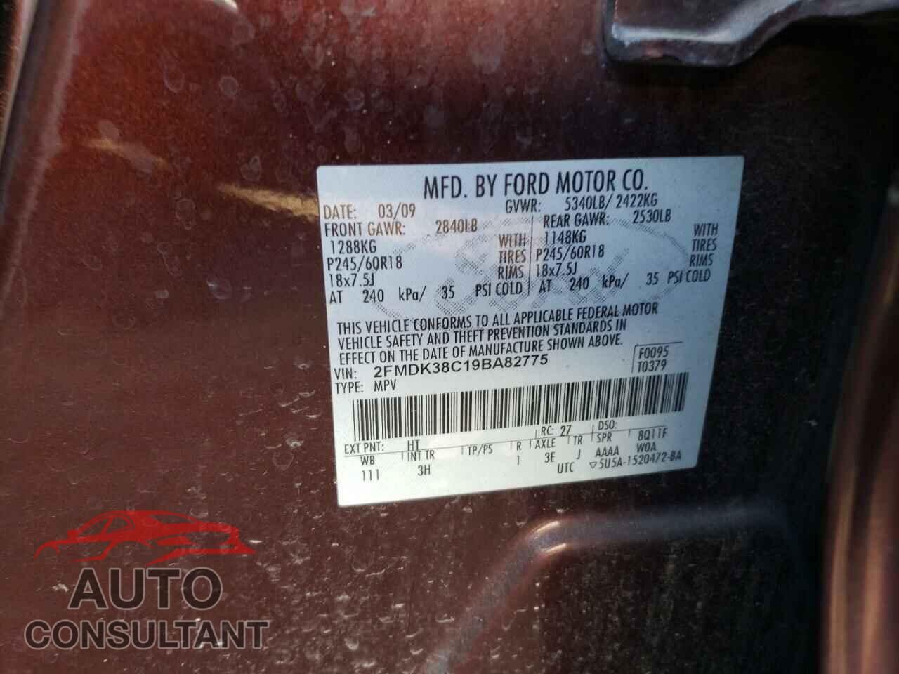 FORD EDGE 2009 - 2FMDK38C19BA82775