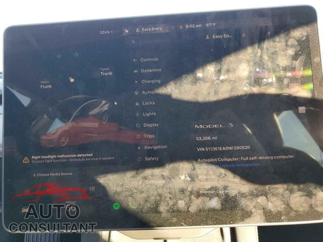 TESLA MODEL 3 2022 - 5YJ3E1EA8NF290826
