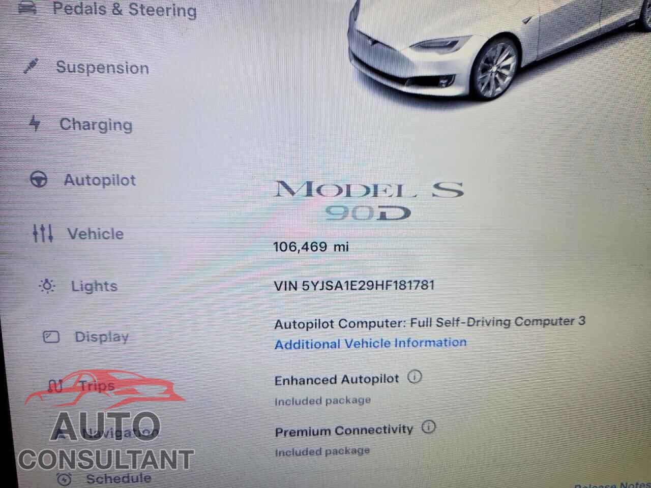 TESLA MODEL S 2017 - 5YJSA1E29HF181781