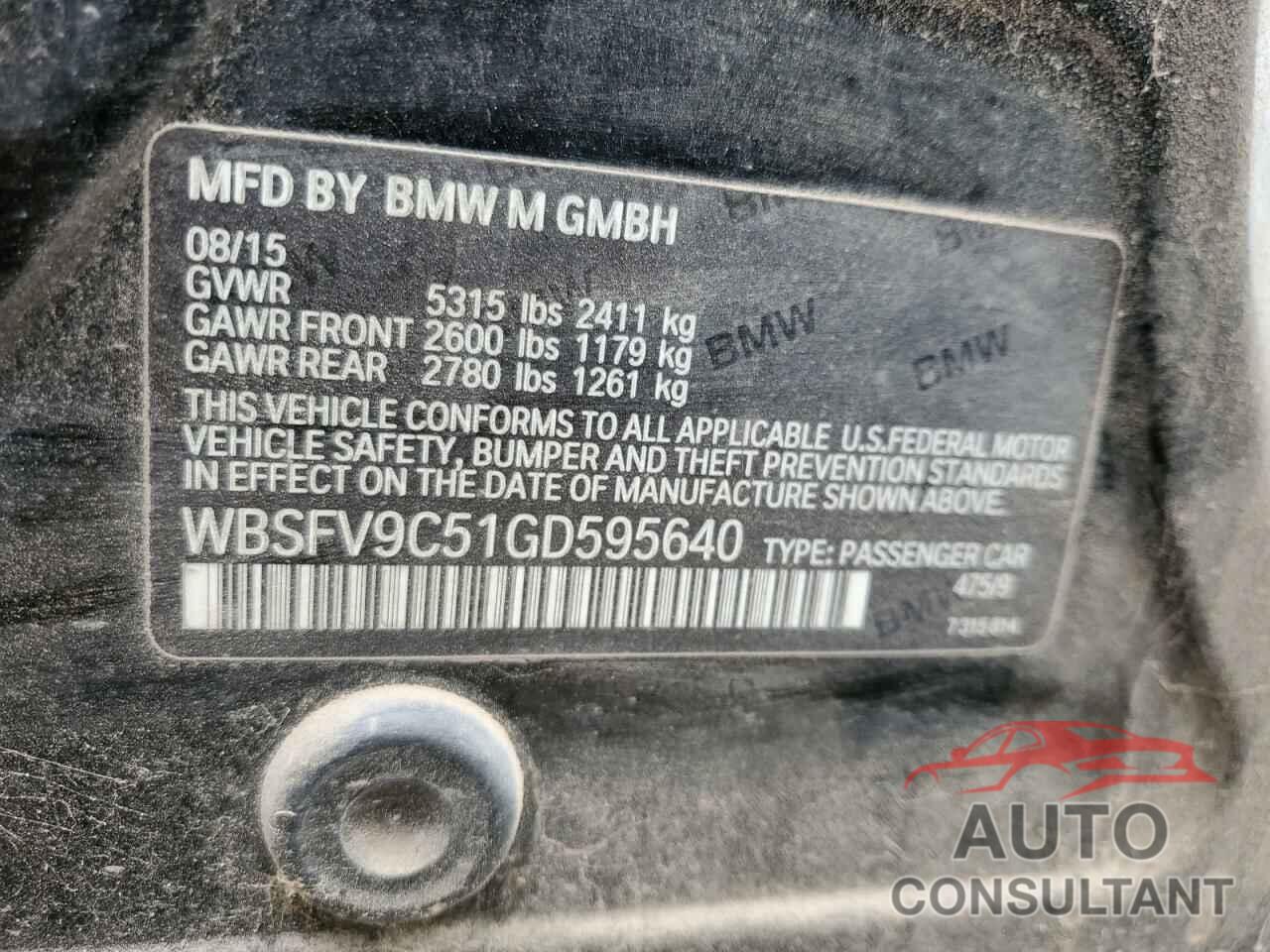 BMW M5 2016 - WBSFV9C51GD595640