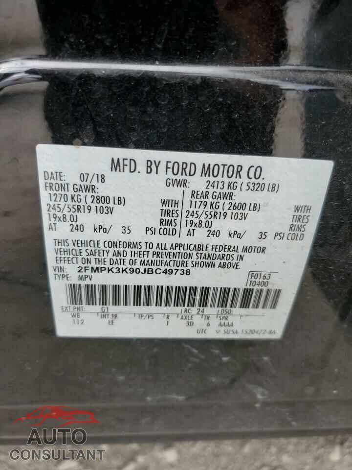 FORD EDGE 2018 - 2FMPK3K90JBC49738