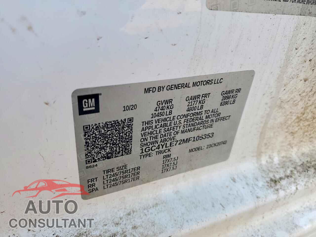 CHEVROLET ALL Models 2021 - 1GC4YLE72MF105353