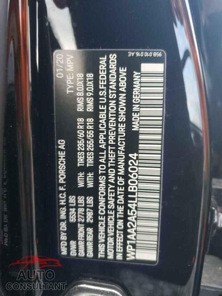 PORSCHE MACAN 2020 - WP1AA2A54LLB06024