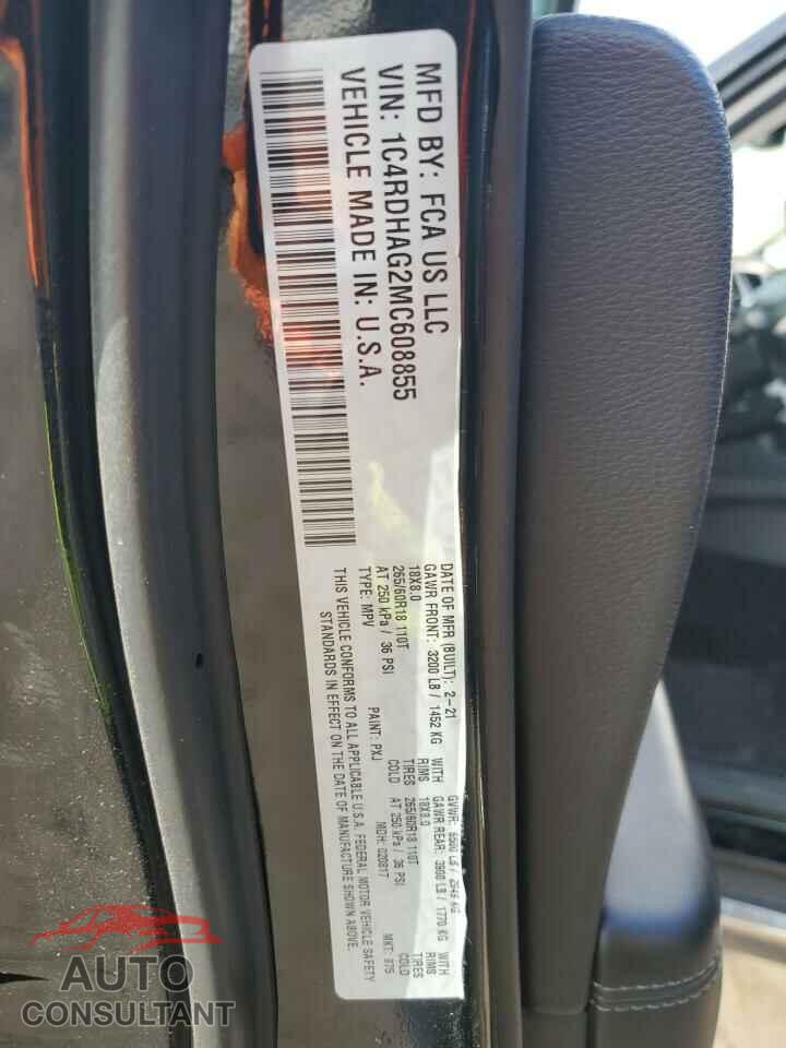 DODGE DURANGO 2021 - 1C4RDHAG2MC608855