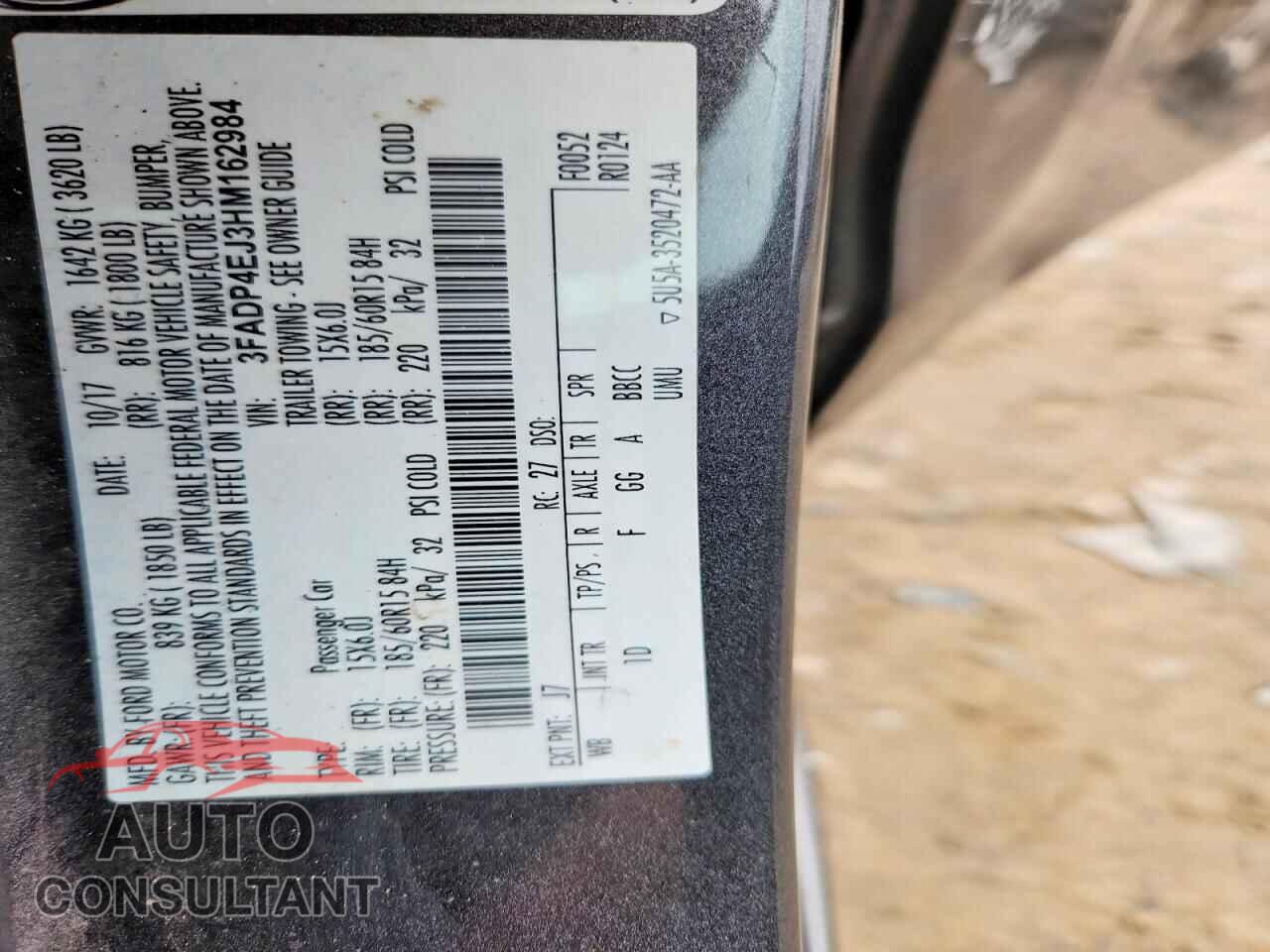 FORD FIESTA 2017 - 3FADP4EJ3HM162984