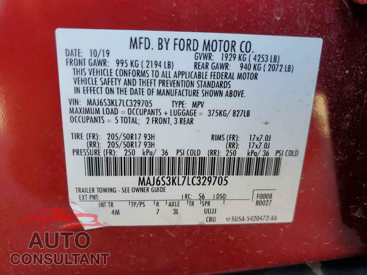 FORD ECOSPORT 2020 - MAJ6S3KL7LC329705