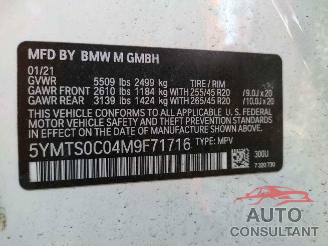 BMW X3 2021 - 5YMTS0C04M9F71716