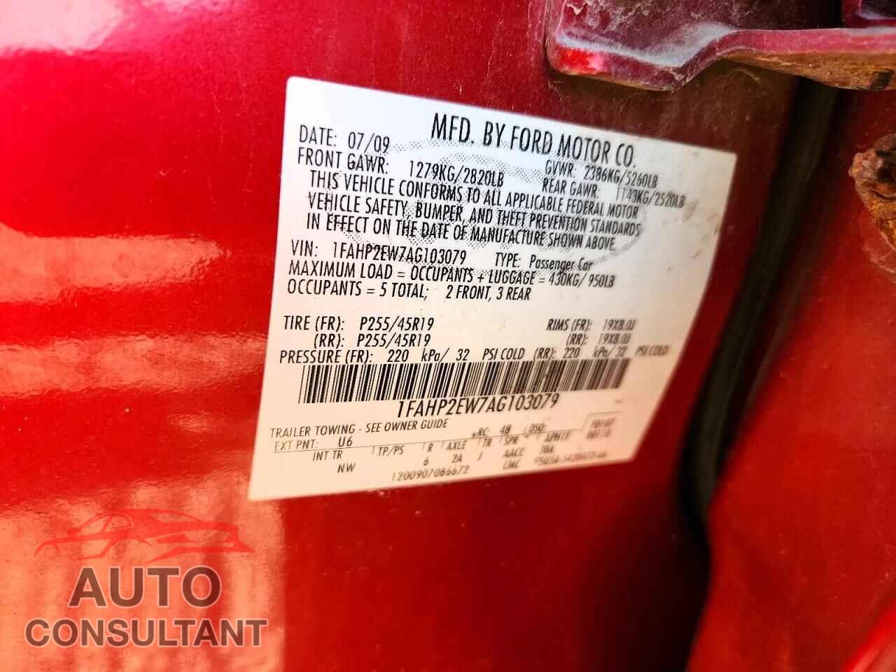 FORD TAURUS 2010 - 1FAHP2EW7AG103079