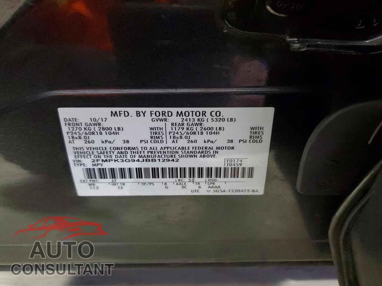 FORD EDGE 2018 - 2FMPK3G94JBB12942