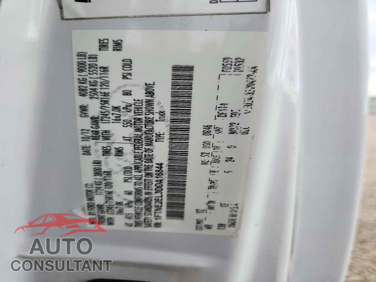 FORD ECONOLINE 2013 - 1FTNE2EL3DDA16844