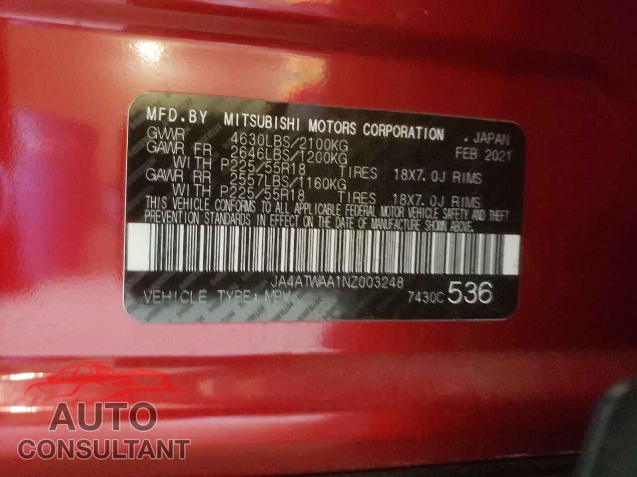MITSUBISHI ECLIPSE 2022 - JA4ATWAA1NZ003248