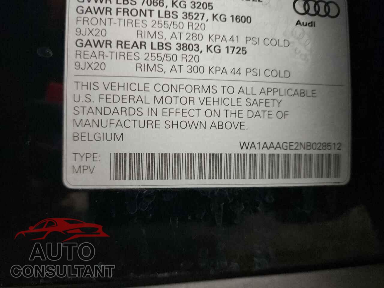 AUDI E-TRON 2022 - WA1AAAGE2NB028512