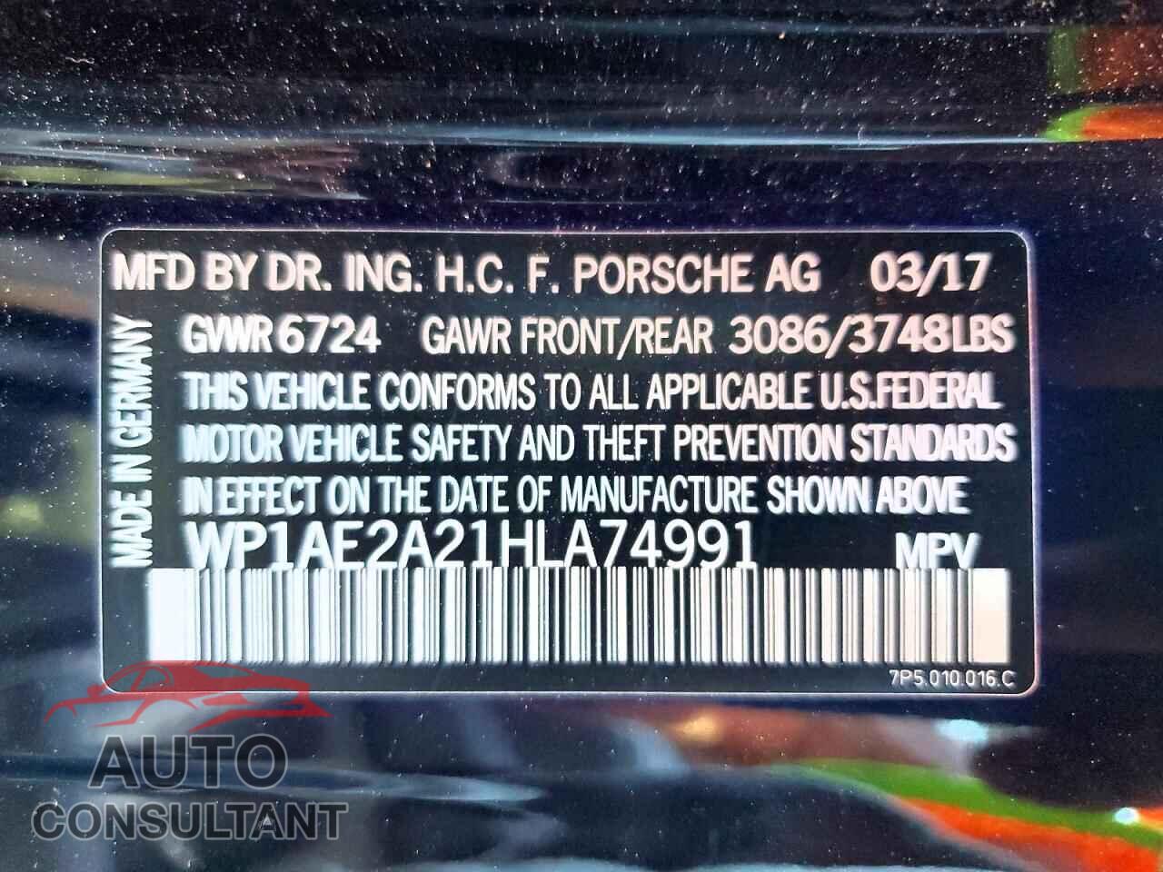 PORSCHE CAYENNE 2017 - WP1AE2A21HLA74991