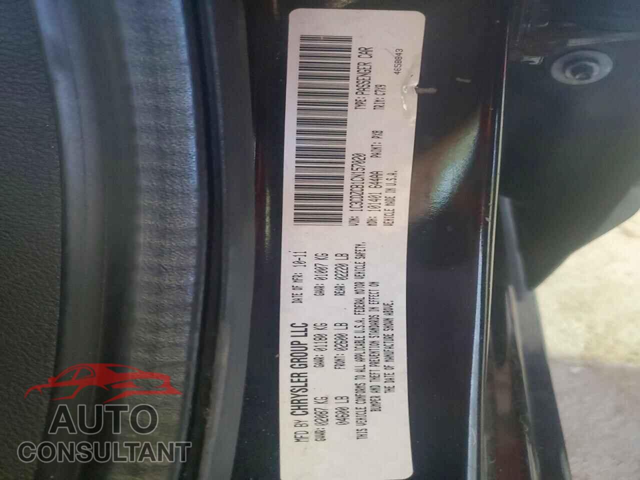 DODGE AVENGER 2012 - 1C3CDZCB1CN157020
