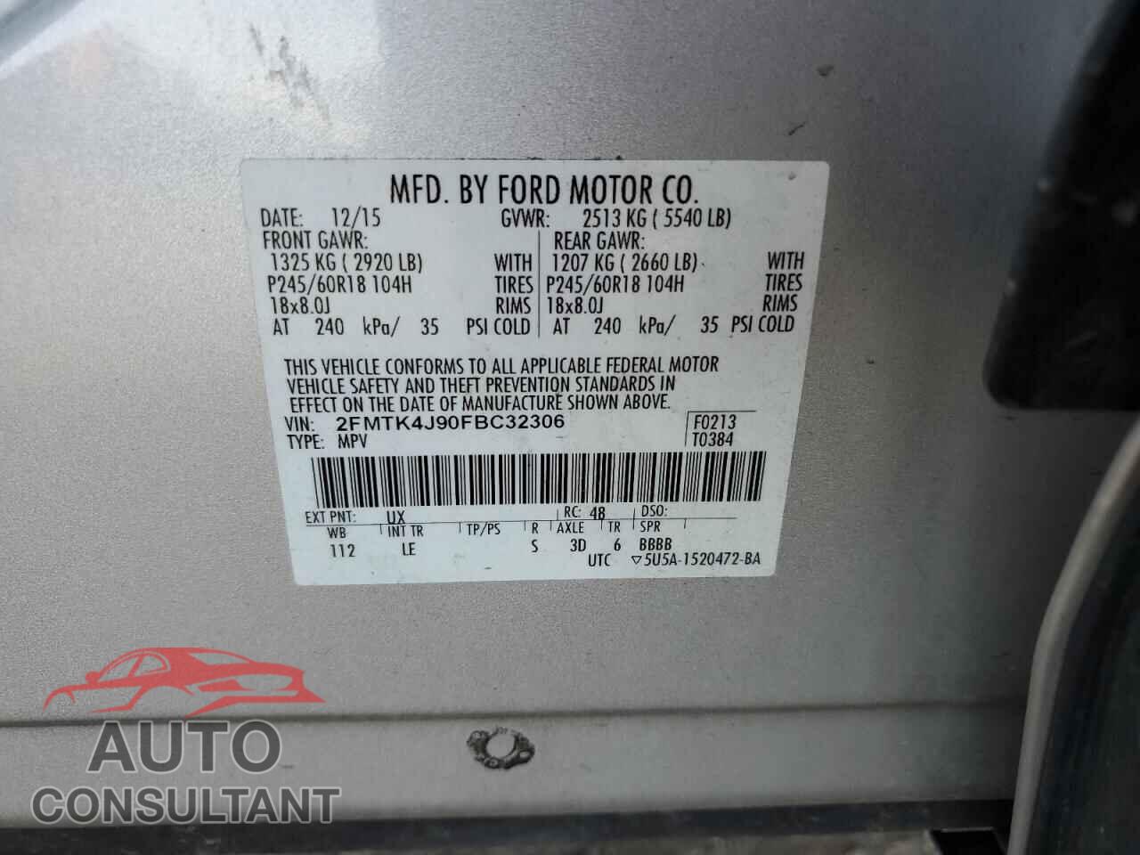 FORD EDGE 2015 - 2FMTK4J90FBC32306