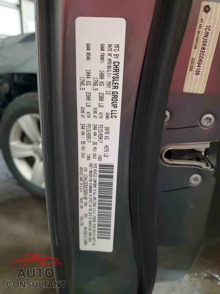 JEEP COMPASS 2012 - 1C4NJDEB2CD694188