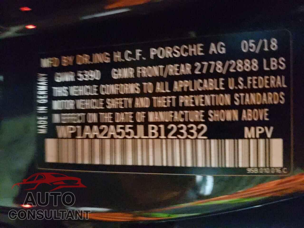 PORSCHE MACAN 2018 - WP1AA2A55JLB12332