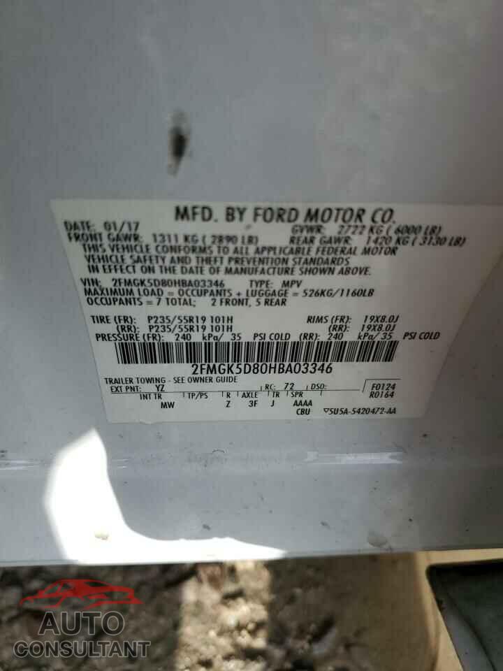 FORD FLEX 2017 - 2FMGK5D80HBA03346