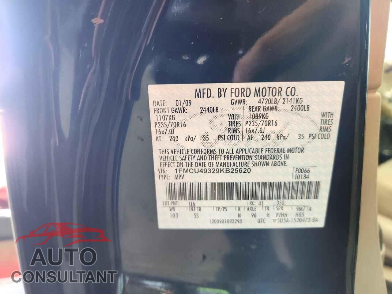 FORD ESCAPE 2009 - 1FMCU49329KB25620