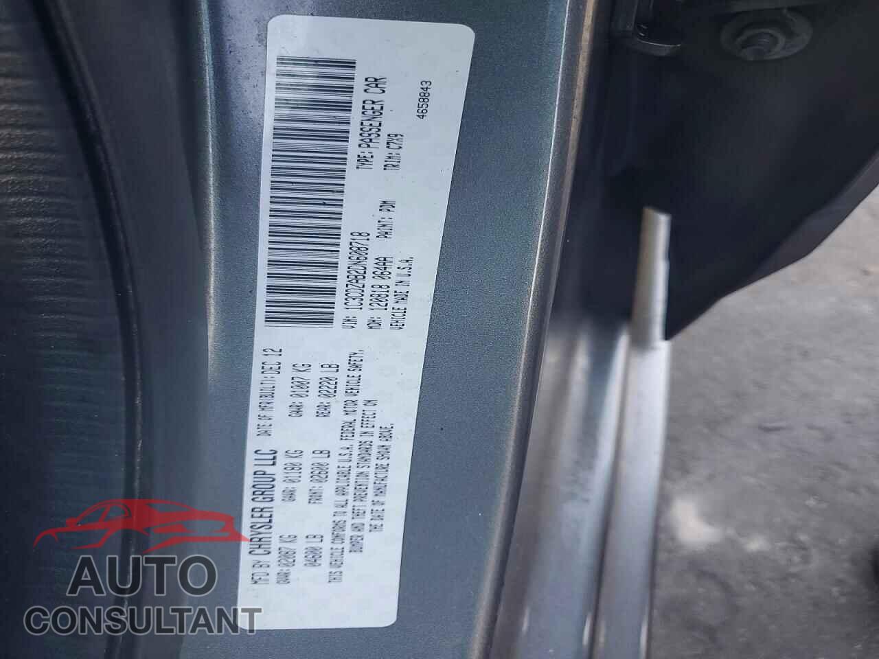 DODGE AVENGER 2013 - 1C3CDZAB2DN608718