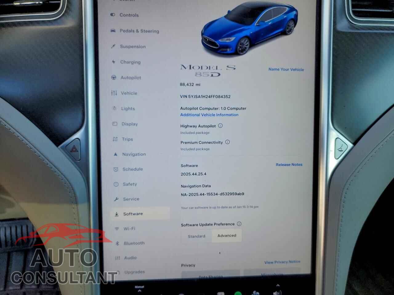 TESLA MODEL S 2015 - 5YJSA1H24FF084352