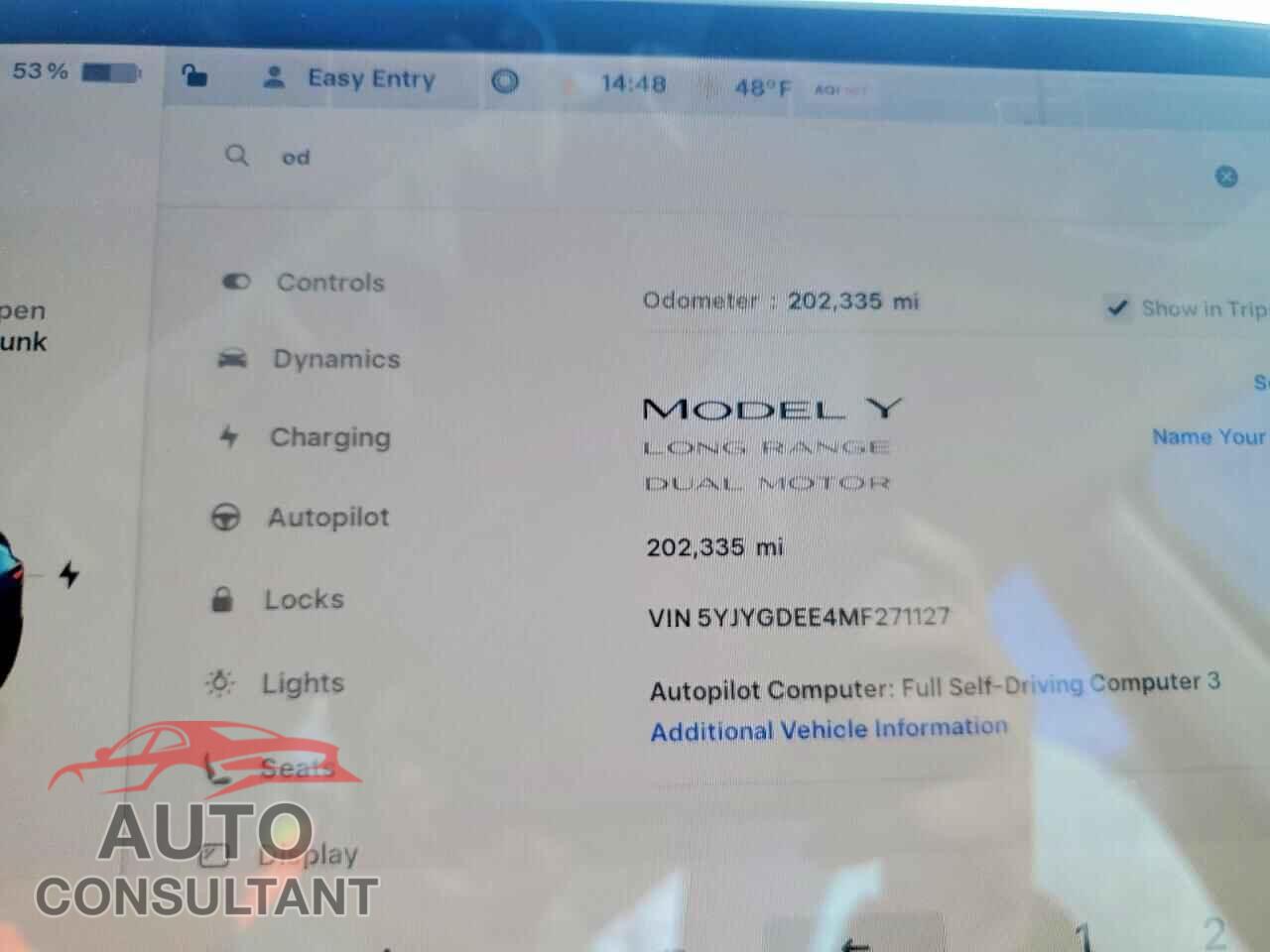TESLA MODEL Y 2021 - 5YJYGDEE4MF271127