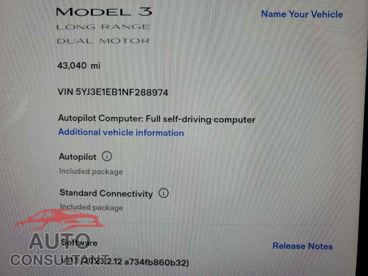 TESLA MODEL 3 2022 - 5YJ3E1EB1NF288974