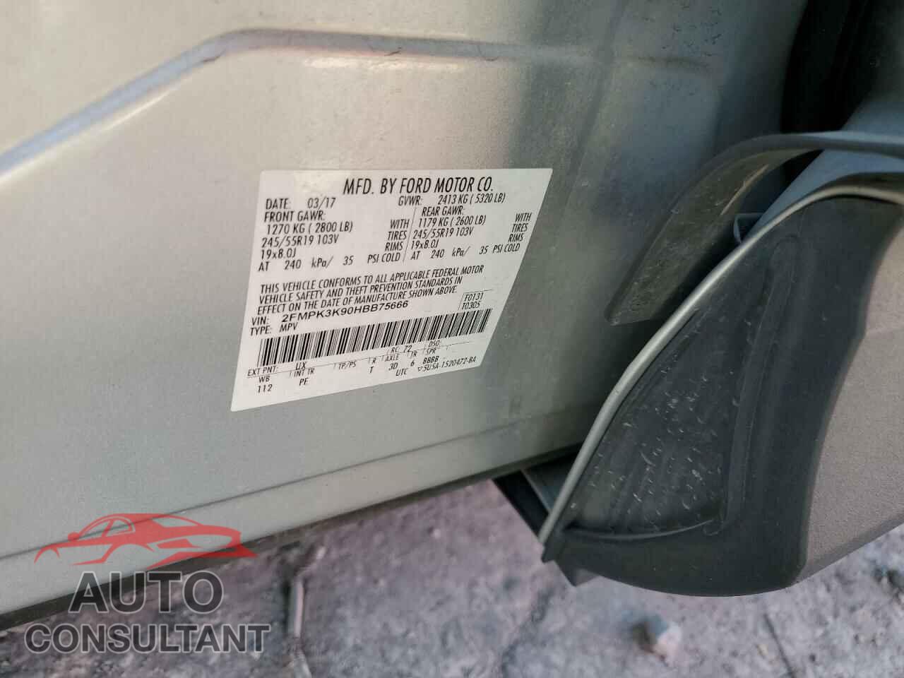 FORD EDGE 2017 - 2FMPK3K90HBB75666