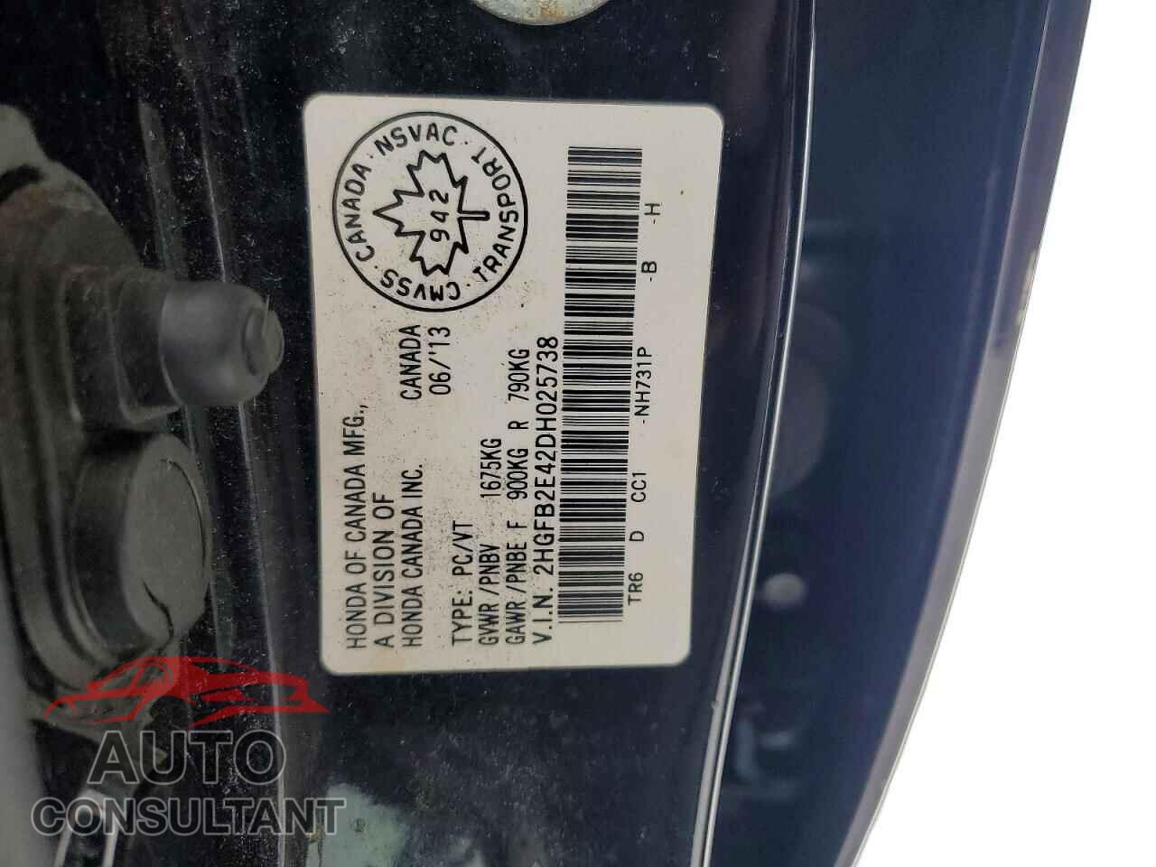 HONDA CIVIC 2013 - 2HGFB2E42DH025738