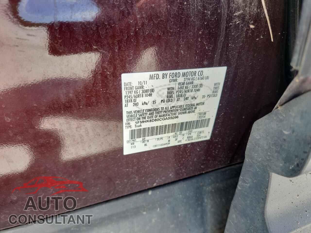 FORD EXPLORER 2012 - 1FMHK8D80CGA55096