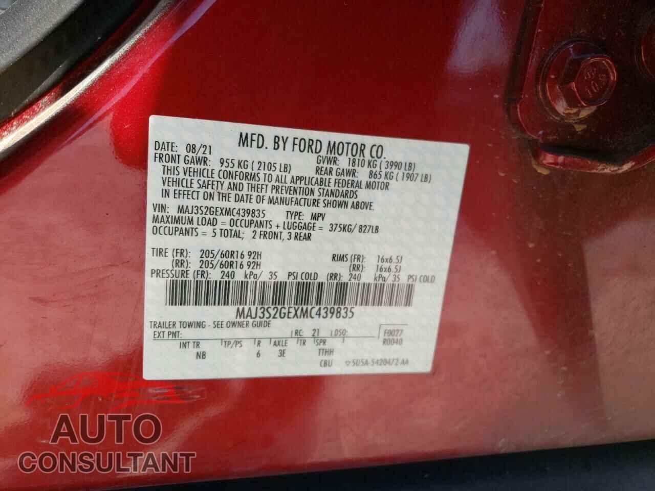 FORD ECOSPORT 2021 - MAJ3S2GEXMC439835
