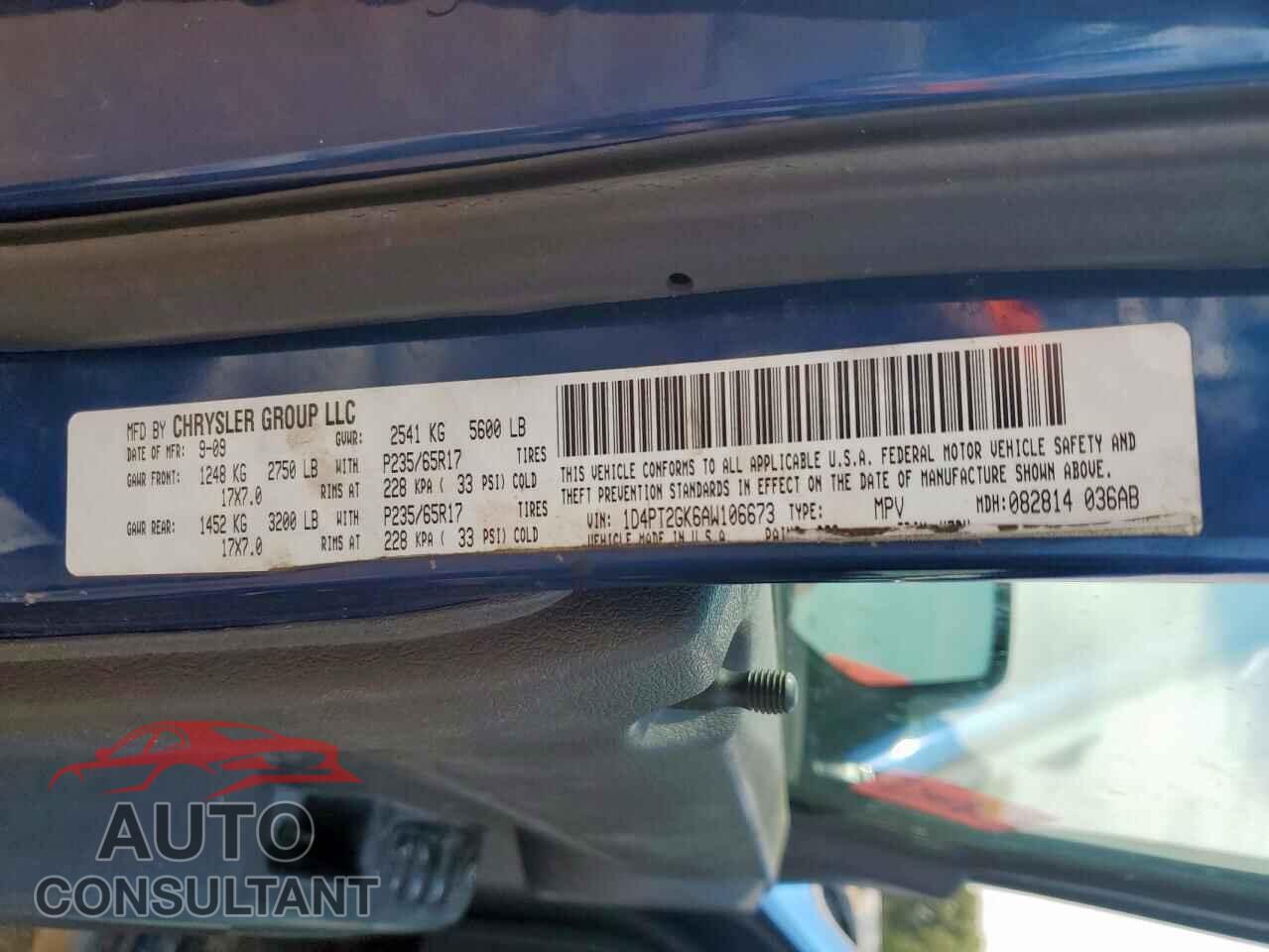 DODGE NITRO 2010 - 1D4PT2GK6AW106673