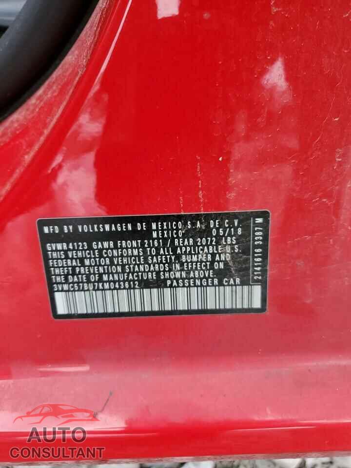 VOLKSWAGEN JETTA 2019 - 3VWC57BU7KM043612
