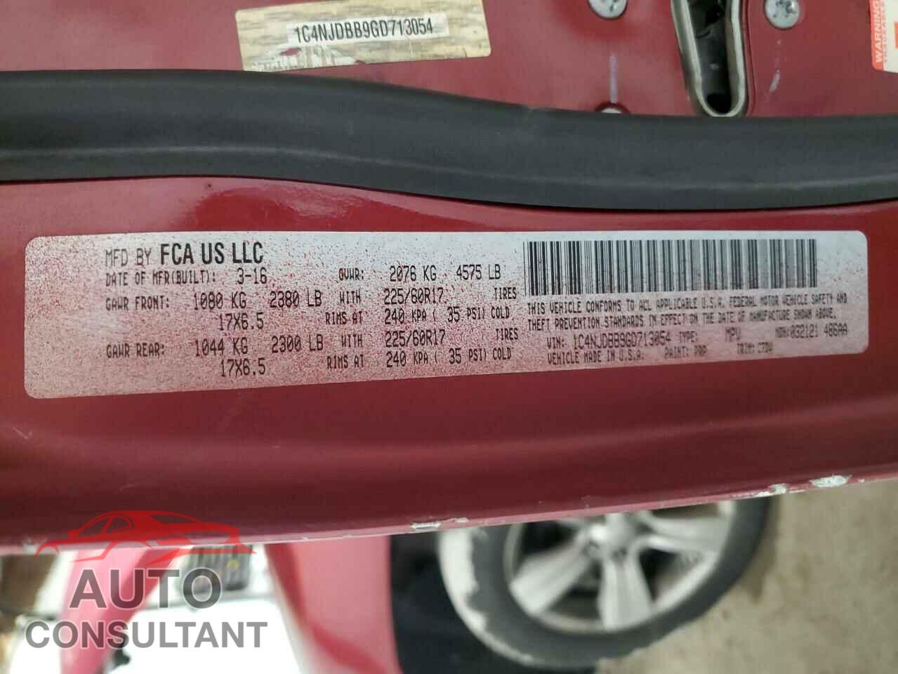 JEEP COMPASS 2016 - 1C4NJDBB9GD713054
