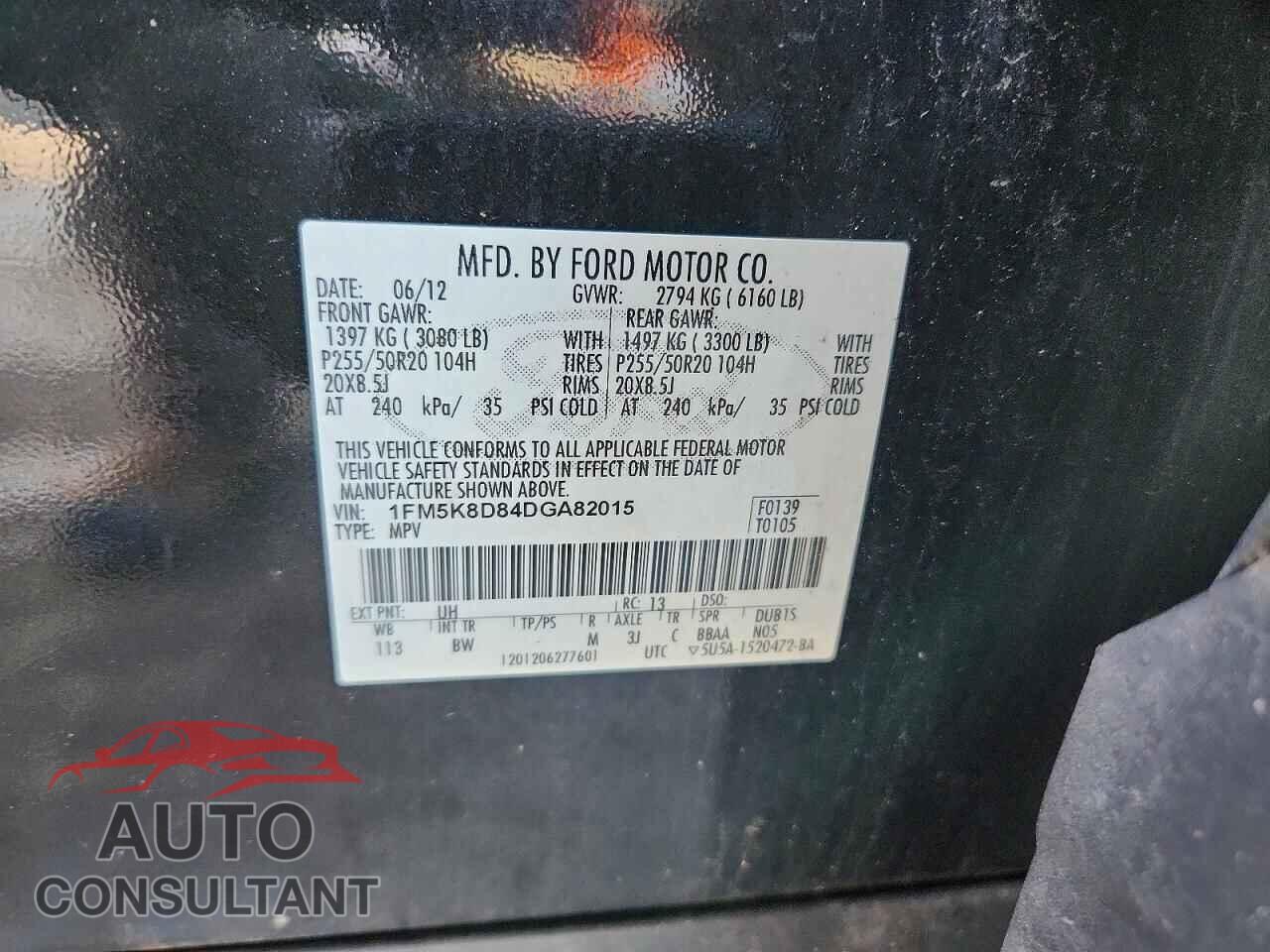 FORD EXPLORER 2013 - 1FM5K8D84DGA82015