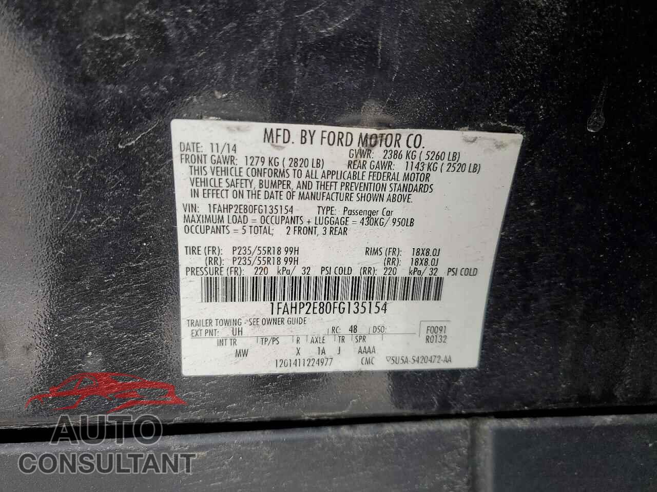 FORD TAURUS 2015 - 1FAHP2E80FG135154