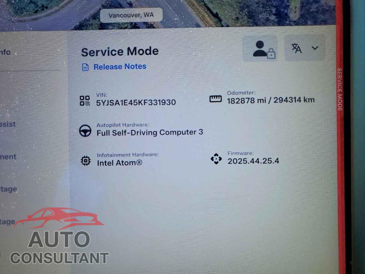 TESLA MODEL S 2019 - 5YJSA1E45KF331930