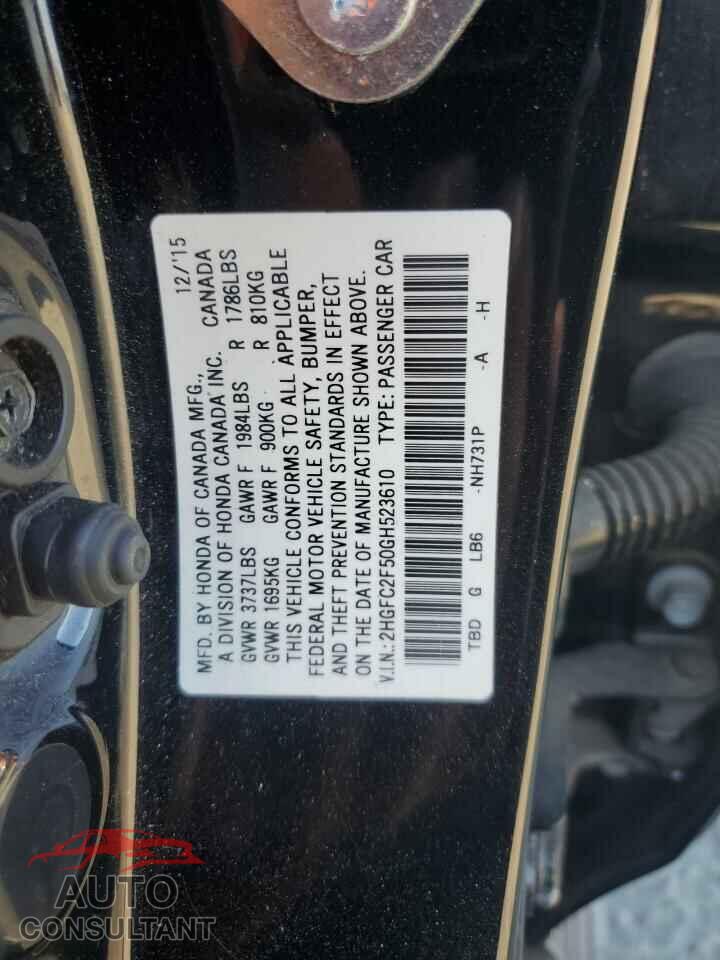HONDA CIVIC 2016 - 2HGFC2F50GH523610