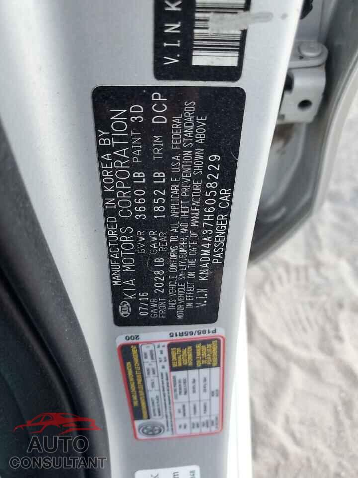 KIA RIO 2017 - KNADM4A37H6058229