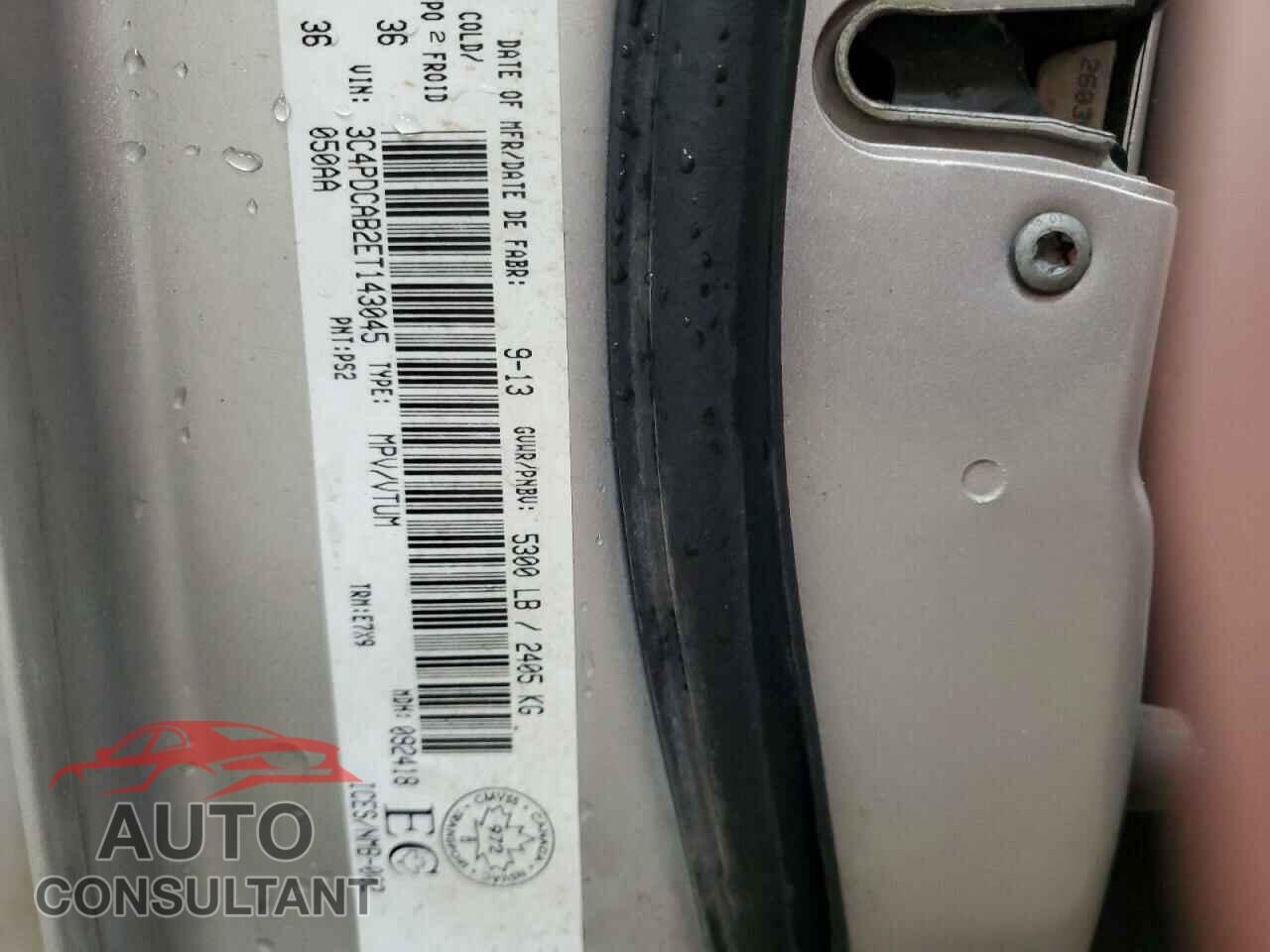 DODGE JOURNEY 2014 - 3C4PDCAB2ET143045