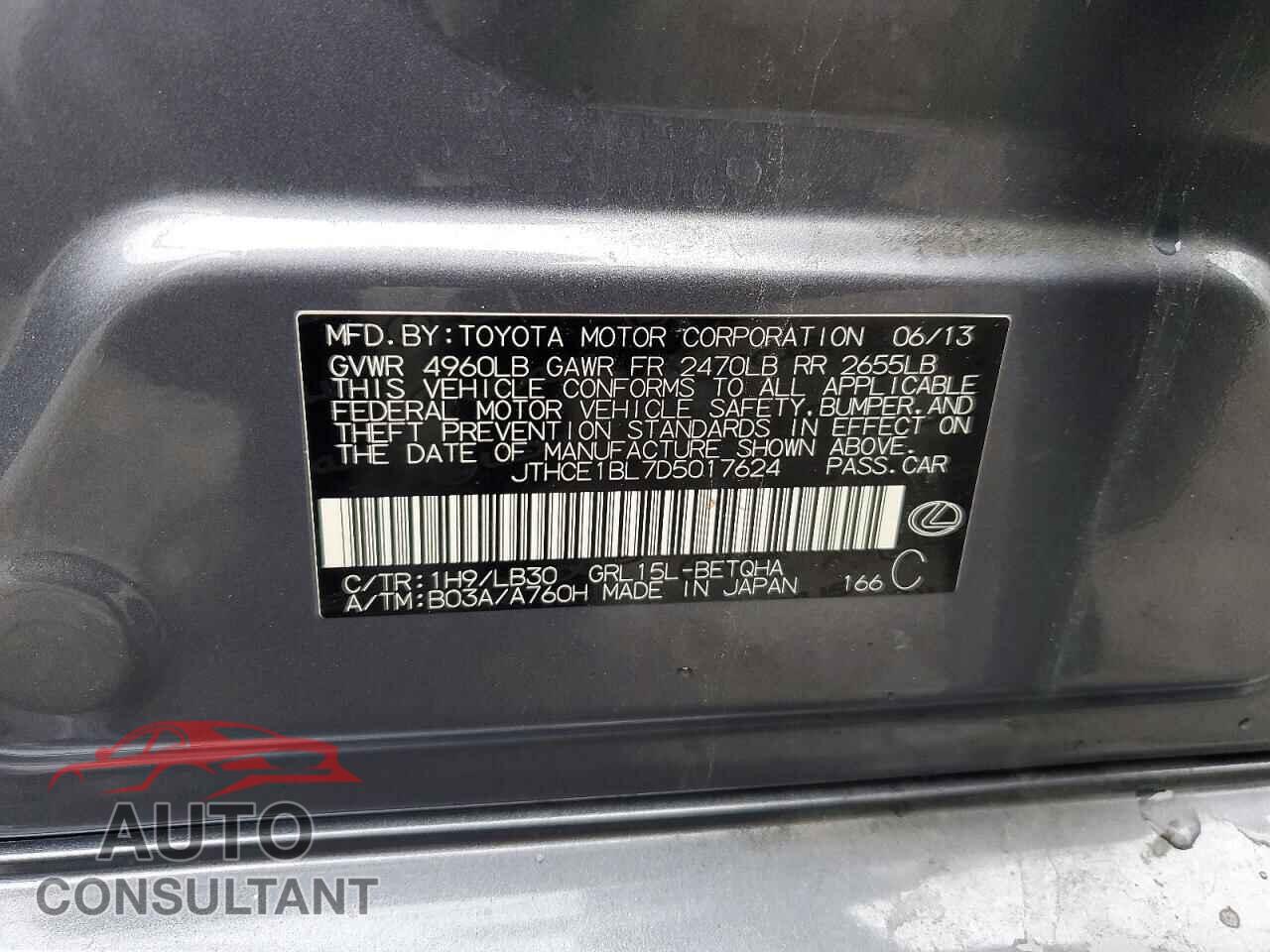 LEXUS GS 350 2013 - JTHCE1BL7D5017624