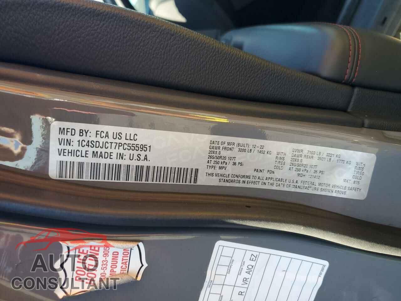 DODGE DURANGO 2023 - 1C4SDJCT7PC555951